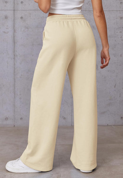 High-Waisted Wide Leg Sweatpants for Women - Fashionable Baggy Joggers with Drawstring for Teens